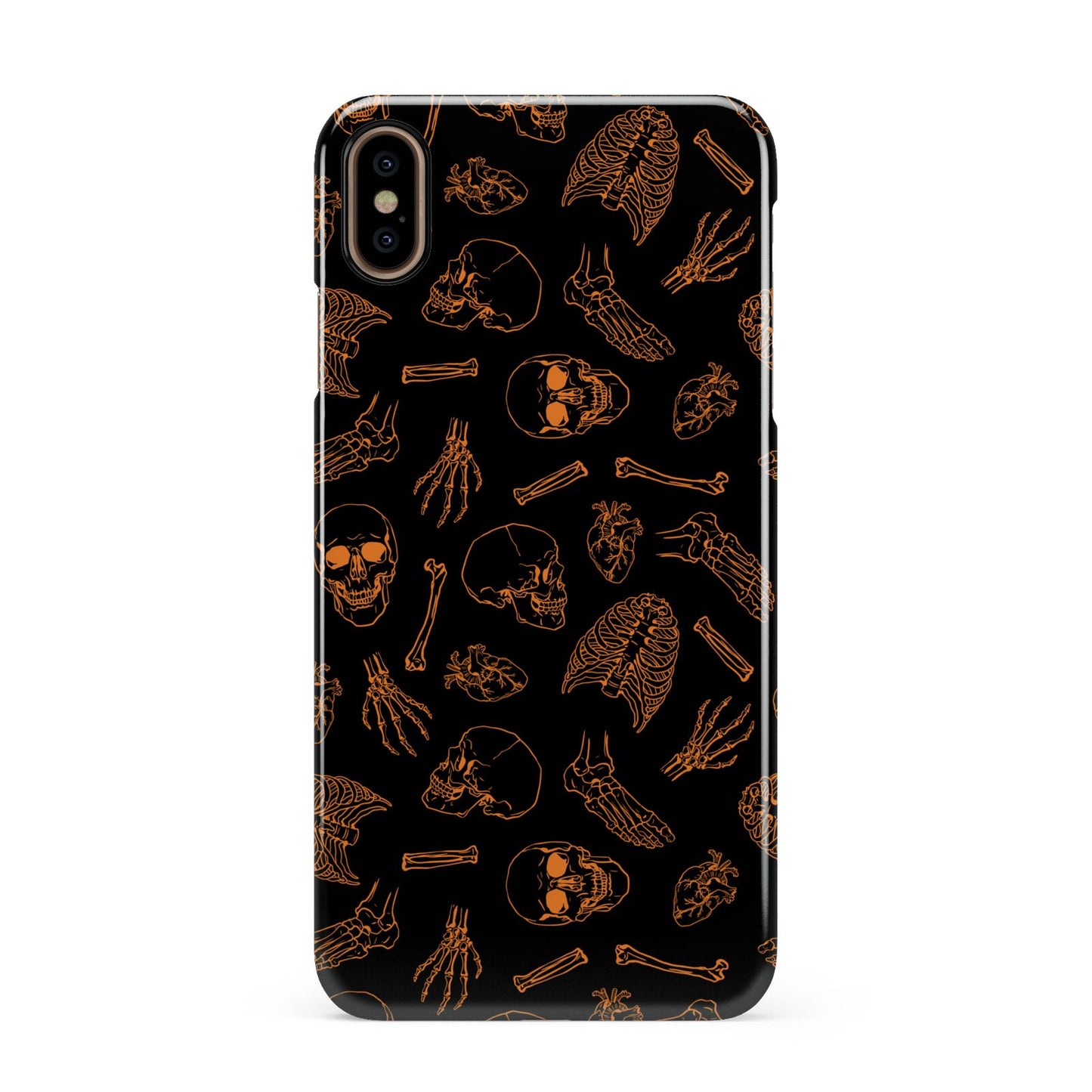 Orange Skeleton Illustrations Apple iPhone Xs Max 3D Snap Case