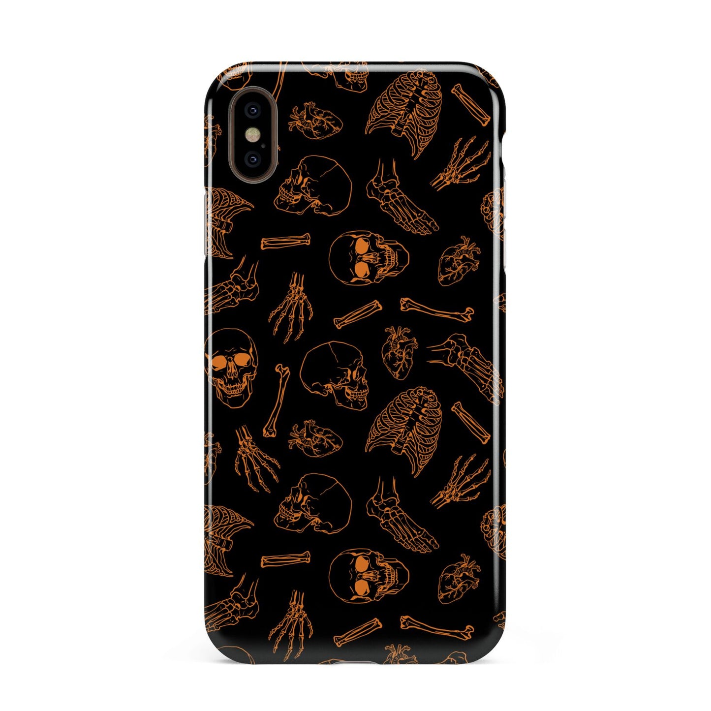 Orange Skeleton Illustrations Apple iPhone Xs Max 3D Tough Case