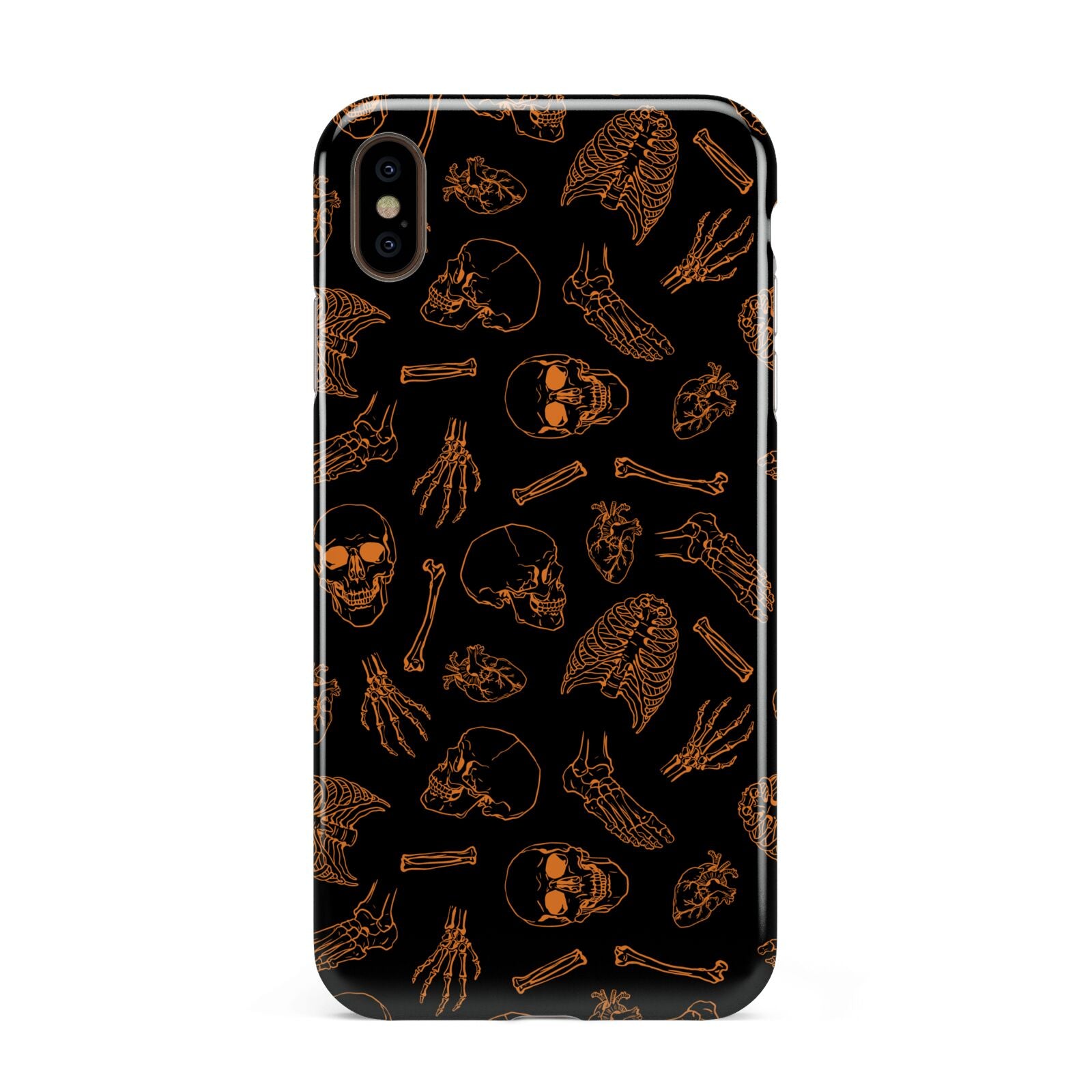 Orange Skeleton Illustrations Apple iPhone Xs Max 3D Tough Case