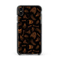 Orange Skeleton Illustrations Apple iPhone Xs Max Impact Case Black Edge on Black Phone
