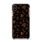 Orange Skeleton Illustrations Apple iPhone Xs Max Impact Case Black Edge on Gold Phone