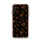 Orange Skeleton Illustrations Apple iPhone Xs Max Impact Case Pink Edge on Gold Phone