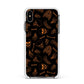 Orange Skeleton Illustrations Apple iPhone Xs Max Impact Case White Edge on Black Phone
