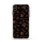 Orange Skeleton Illustrations Apple iPhone Xs Max Impact Case White Edge on Gold Phone