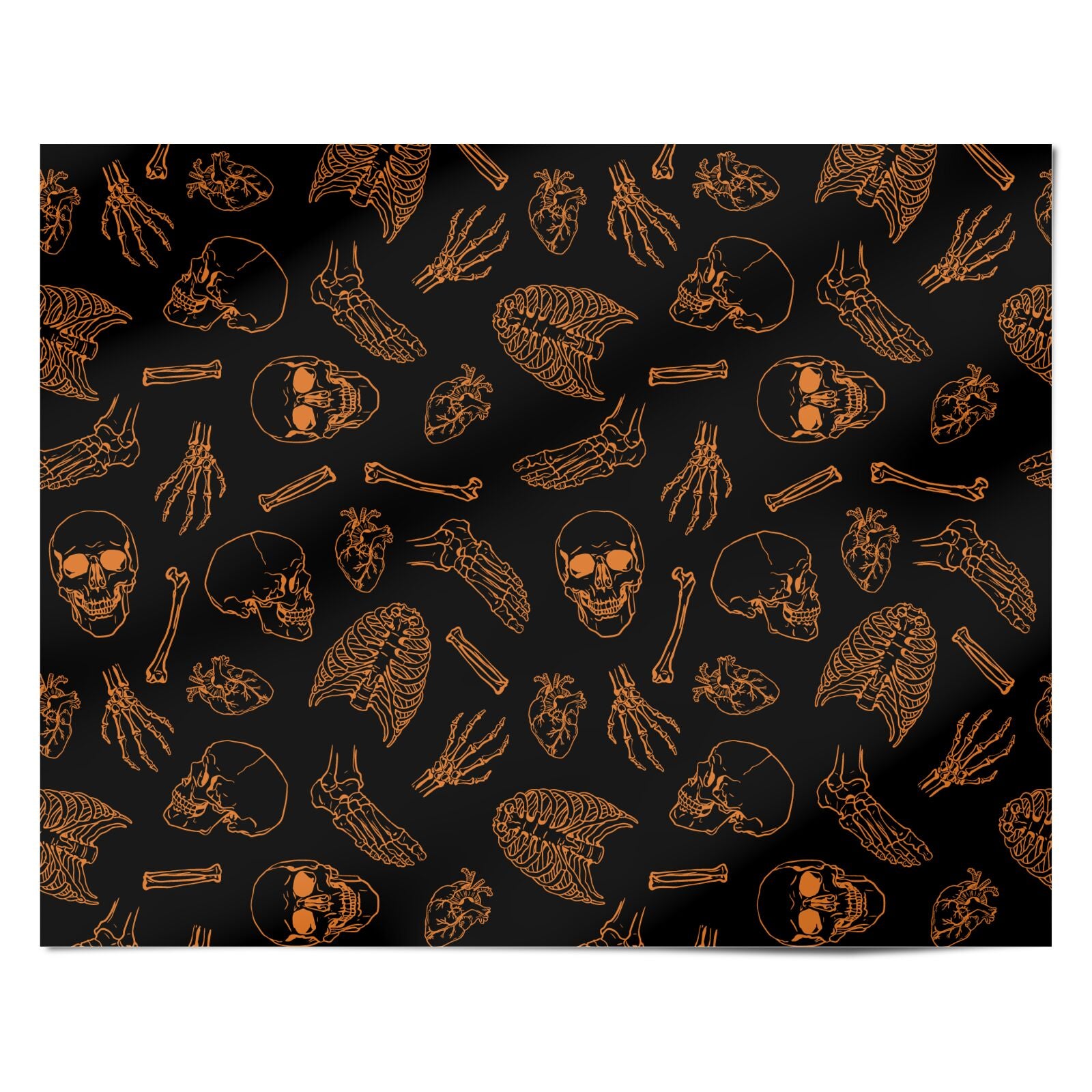 Orange Skeleton Illustrations Personalised Wrapping Paper Alternative