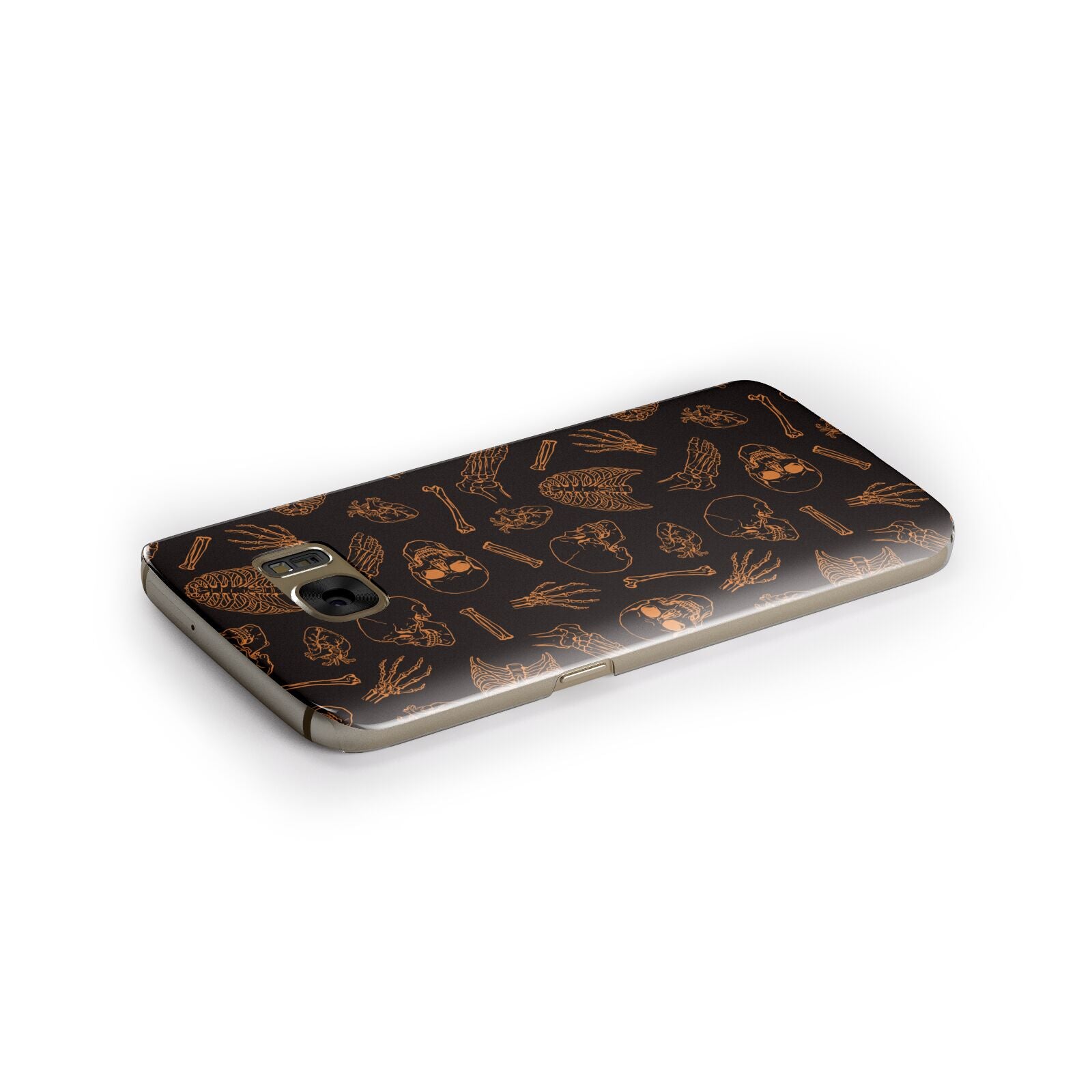 Orange Skeleton Illustrations Samsung Galaxy Case Side Close Up