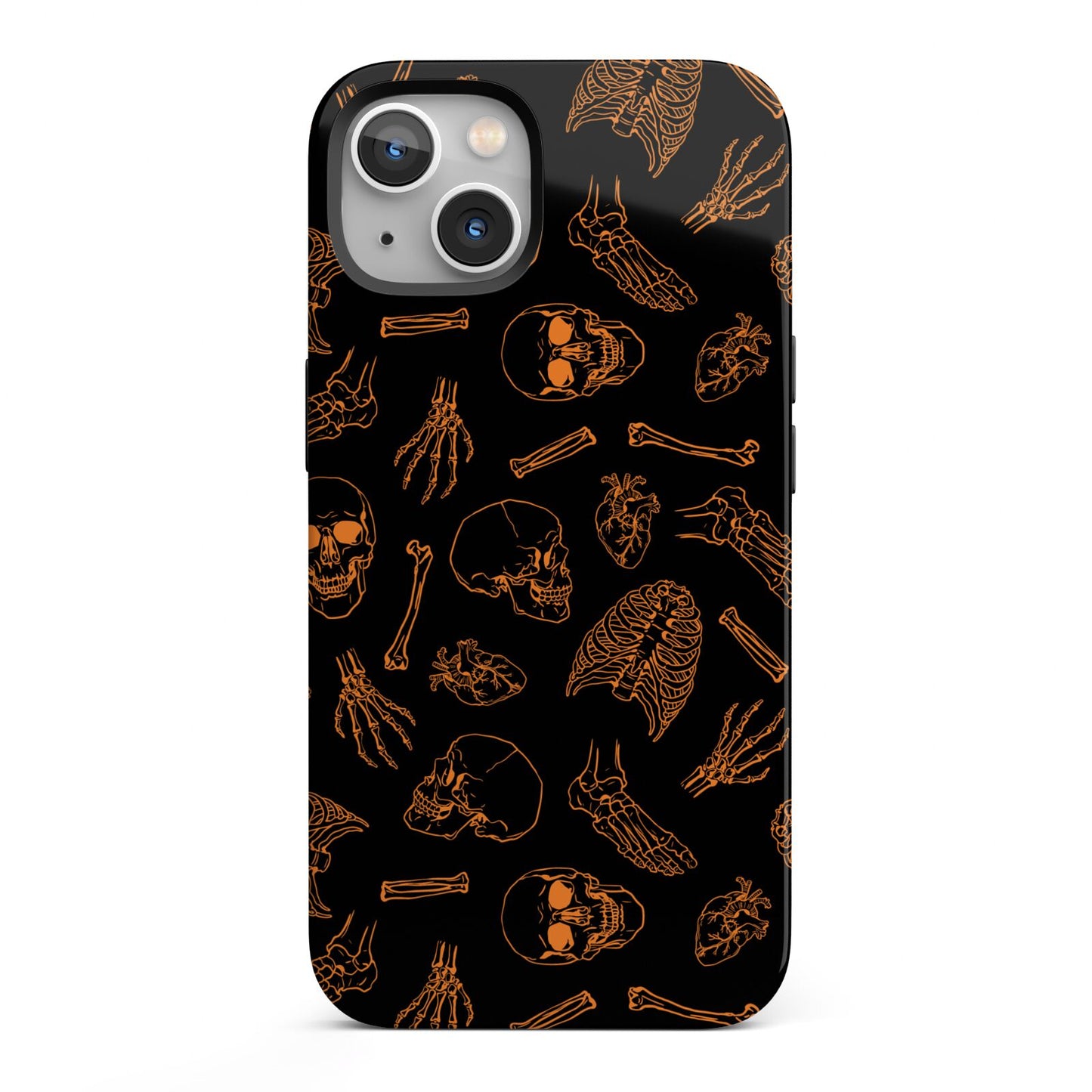 Orange Skeleton Illustrations iPhone 13 Full Wrap 3D Tough Case