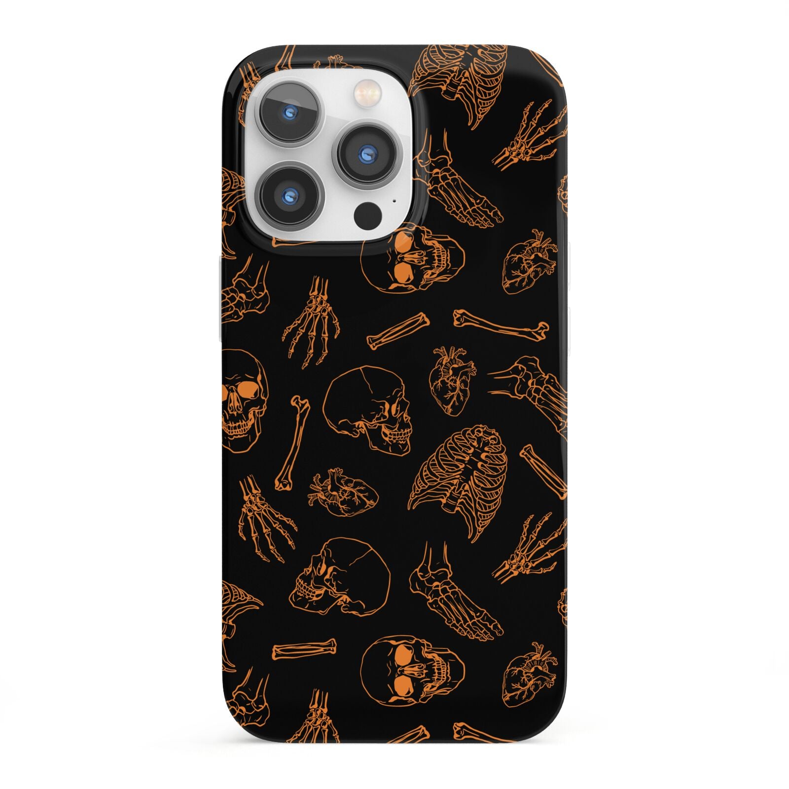 Orange Skeleton Illustrations iPhone 13 Pro Full Wrap 3D Snap Case