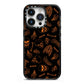 Orange Skeleton Illustrations iPhone 14 Pro Black Impact Case on Silver phone