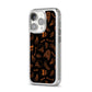 Orange Skeleton Illustrations iPhone 14 Pro Clear Tough Case Silver Angled Image