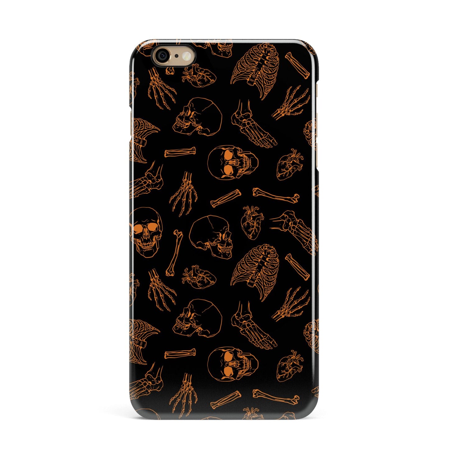 Orange Skeleton Illustrations iPhone 6 Plus 3D Snap Case on Gold Phone