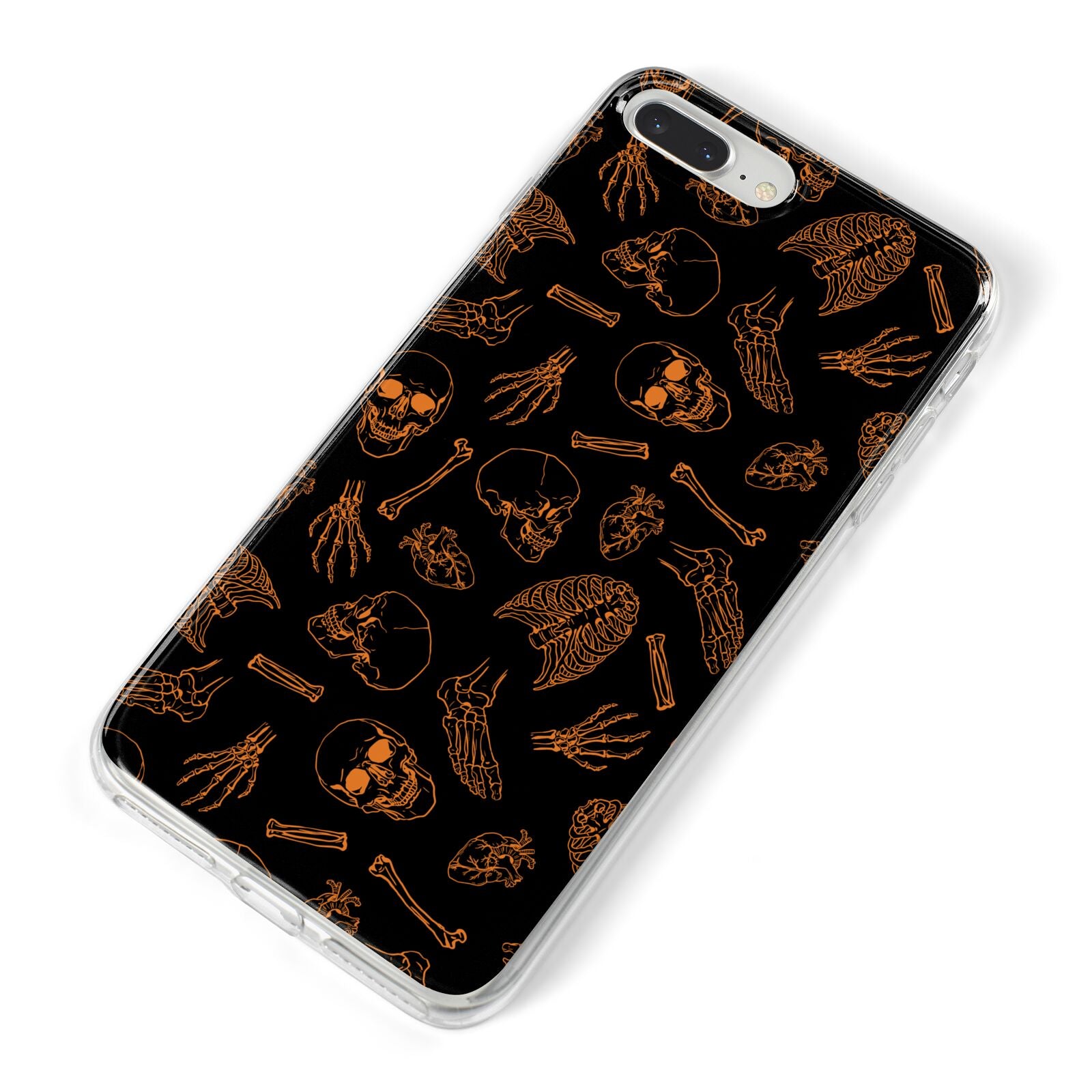 Orange Skeleton Illustrations iPhone 8 Plus Bumper Case on Silver iPhone Alternative Image
