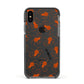 Orange Spiders Personalised Apple iPhone Xs Impact Case Black Edge on Black Phone