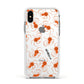 Orange Spiders Personalised Apple iPhone Xs Impact Case White Edge on Silver Phone