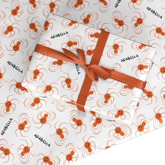 Orange Spiders Personalised Custom Wrapping Paper