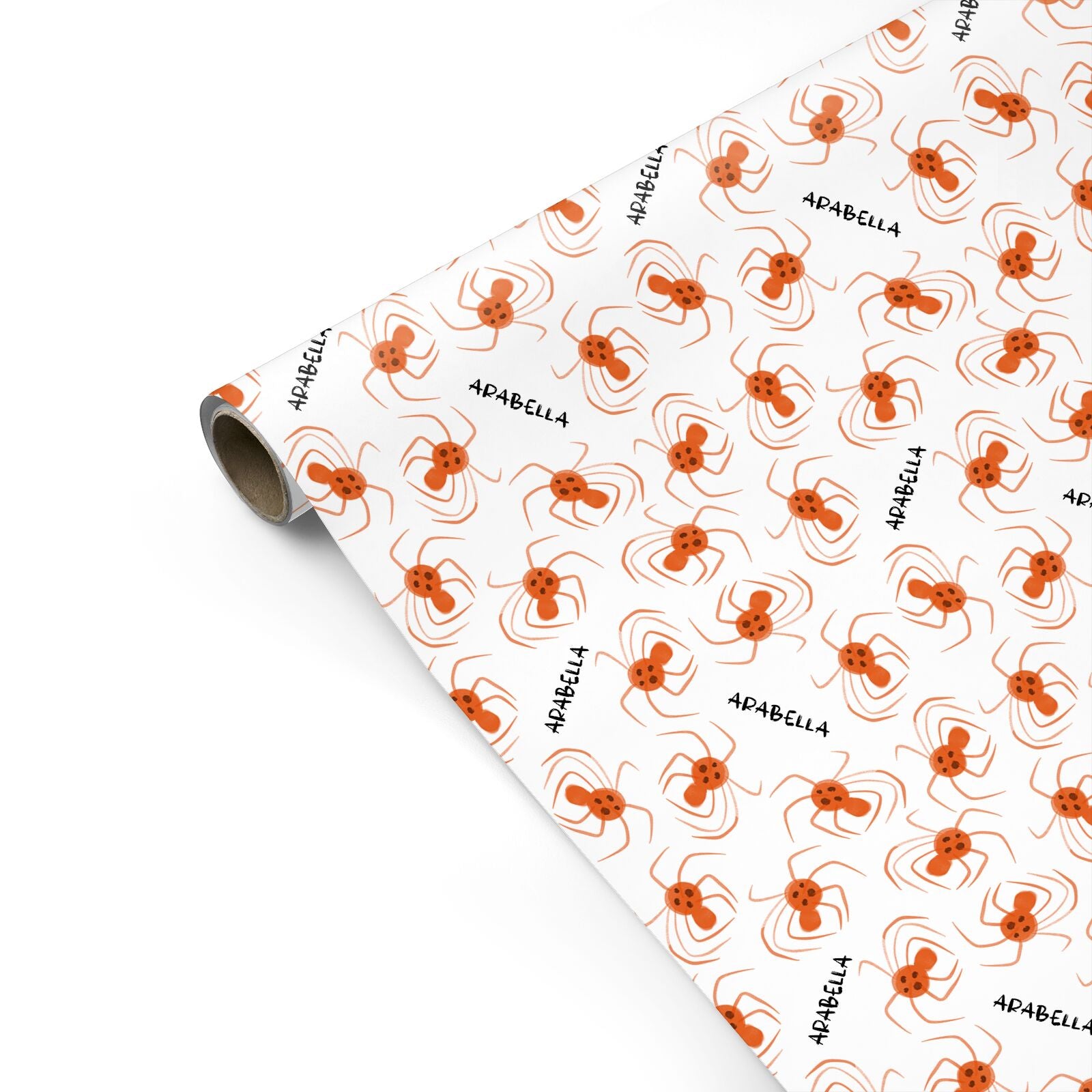 Orange Spiders Personalised Personalised Gift Wrap