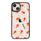 Orange Spiders Personalised iPhone 13 Black Impact Case on Silver phone