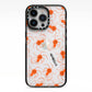 Orange Spiders Personalised iPhone 13 Pro Black Impact Case on Silver phone