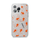 Orange Spiders Personalised iPhone 14 Pro Max Glitter Tough Case Silver