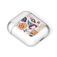 Orange and Blue Halloween Illustrations AirPods Case Laid Flat