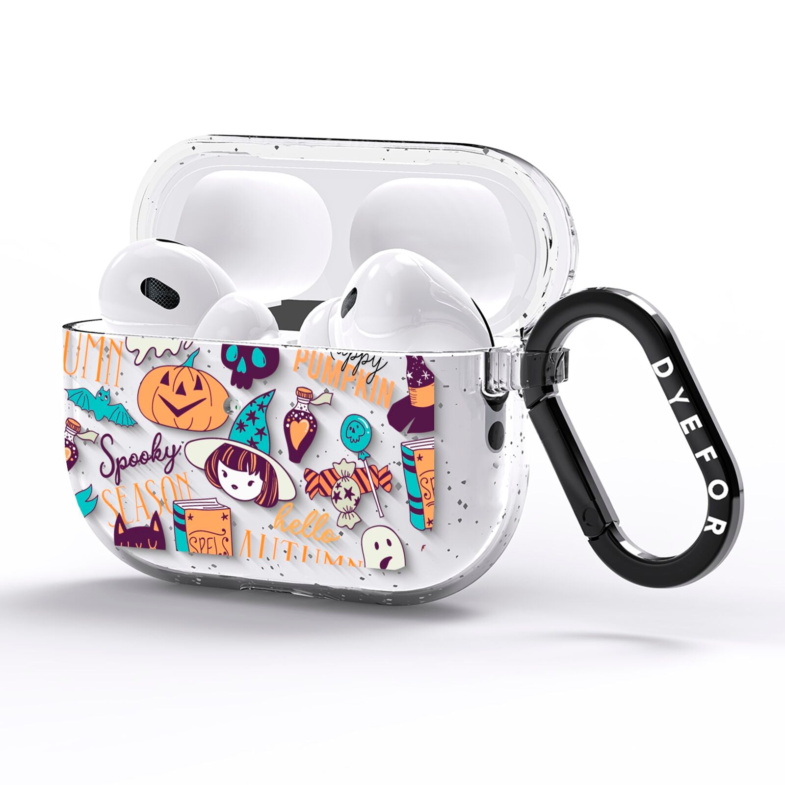 Orange and Blue Halloween Illustrations AirPods Pro Glitter Case Side Image