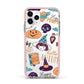 Orange and Blue Halloween Illustrations Apple iPhone 11 Pro in Silver with Pink Impact Case