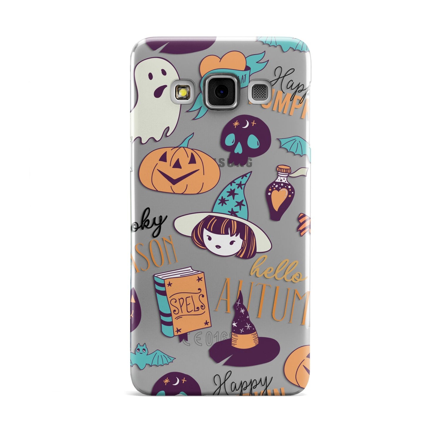 Orange and Blue Halloween Illustrations Samsung Galaxy A3 Case