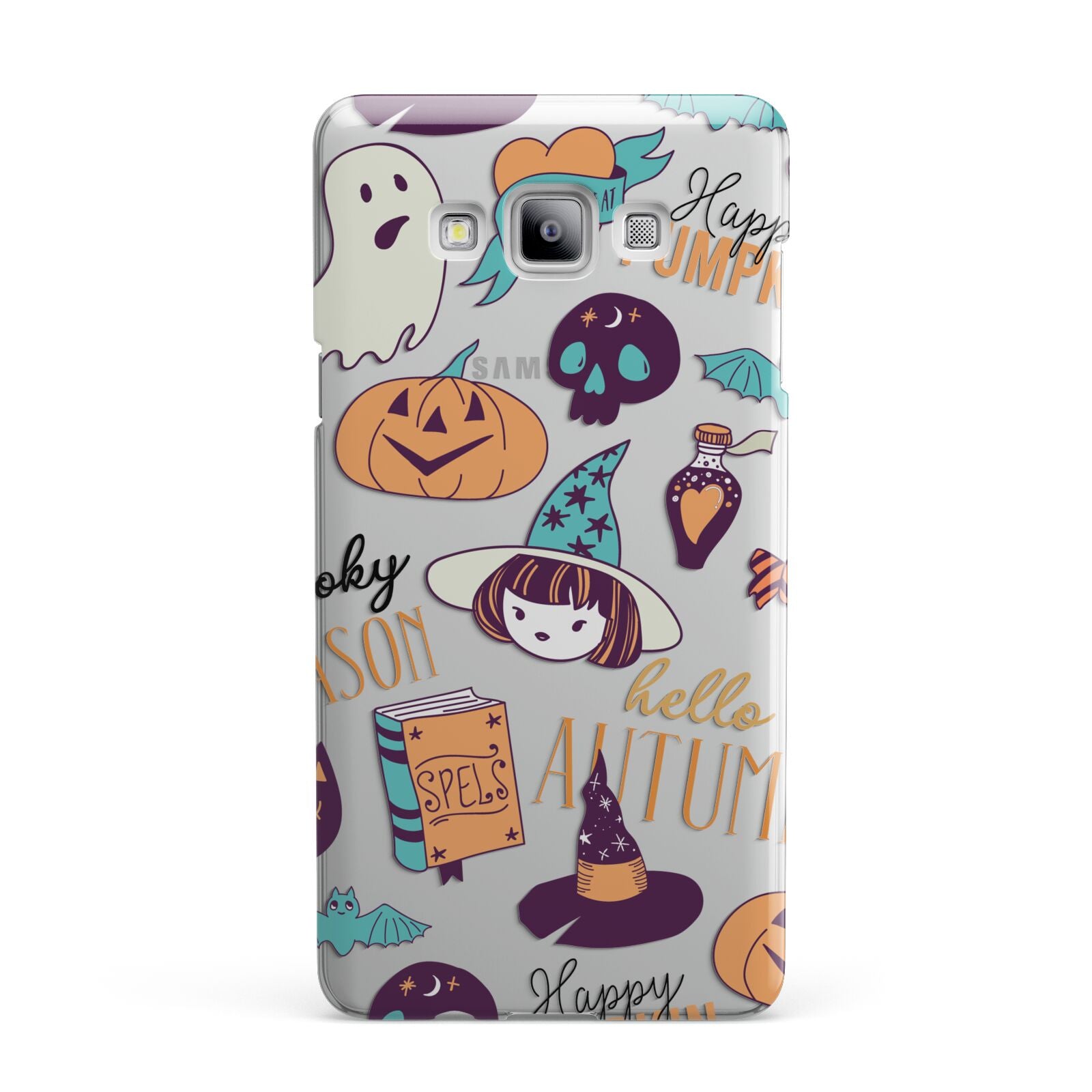 Orange and Blue Halloween Illustrations Samsung Galaxy A7 2015 Case