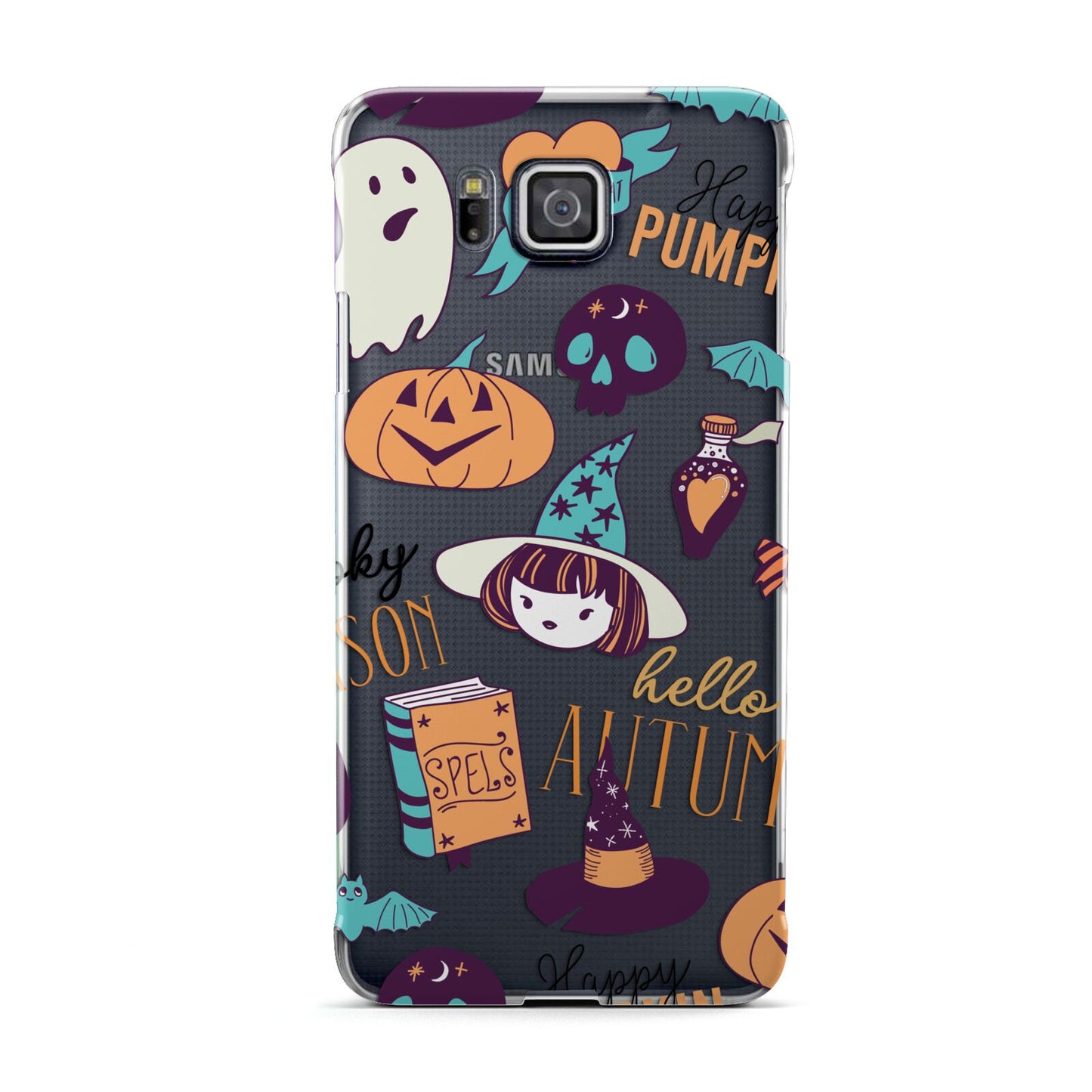 Orange and Blue Halloween Illustrations Samsung Galaxy Alpha Case