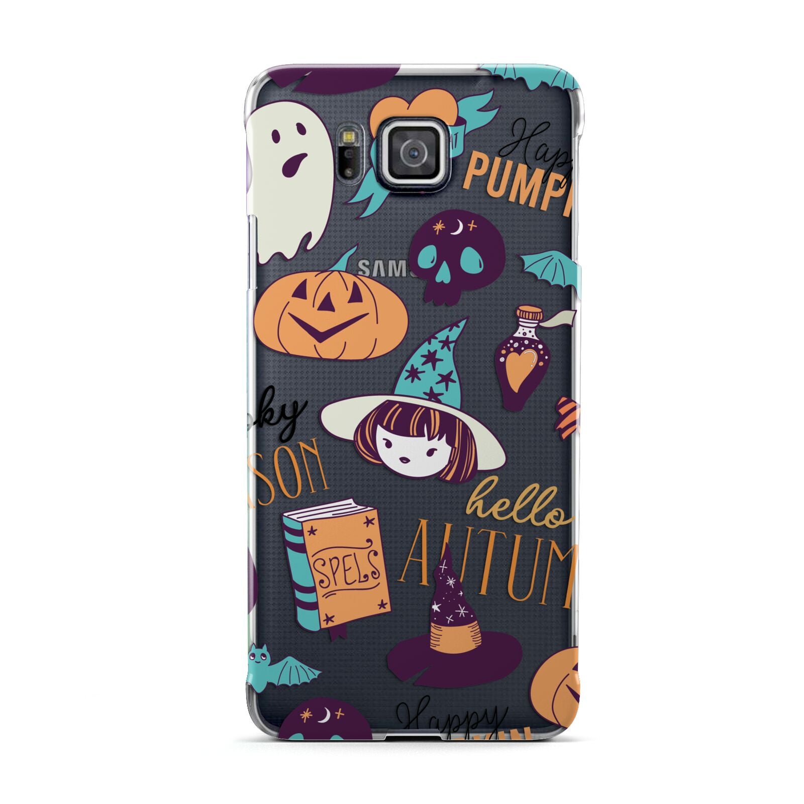 Orange and Blue Halloween Illustrations Samsung Galaxy Alpha Case