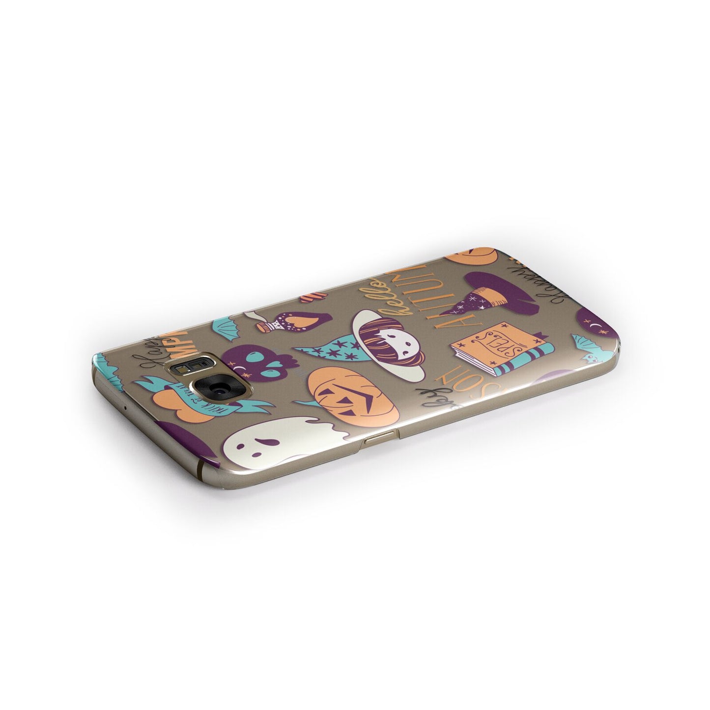 Orange and Blue Halloween Illustrations Samsung Galaxy Case Side Close Up