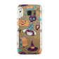 Orange and Blue Halloween Illustrations Samsung Galaxy Case