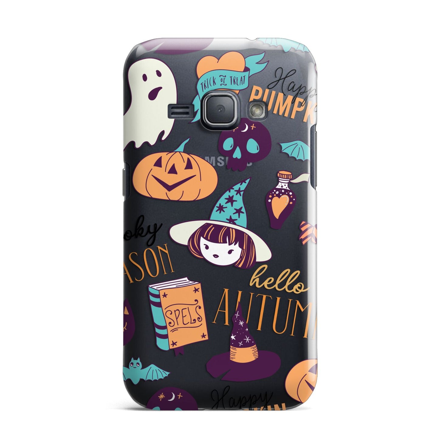 Orange and Blue Halloween Illustrations Samsung Galaxy J1 2016 Case