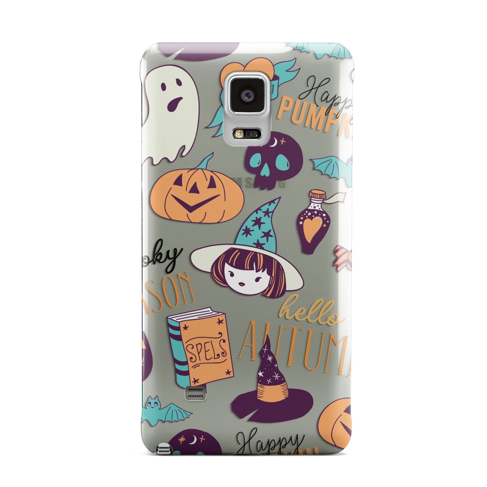 Orange and Blue Halloween Illustrations Samsung Galaxy Note 4 Case