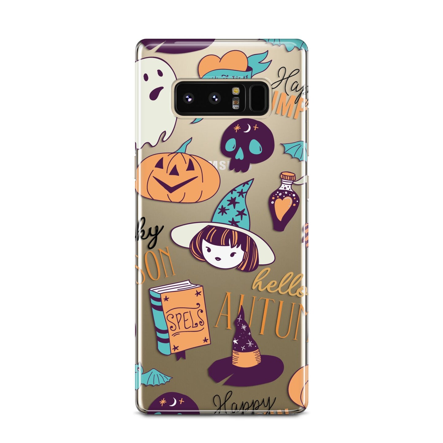 Orange and Blue Halloween Illustrations Samsung Galaxy Note 8 Case