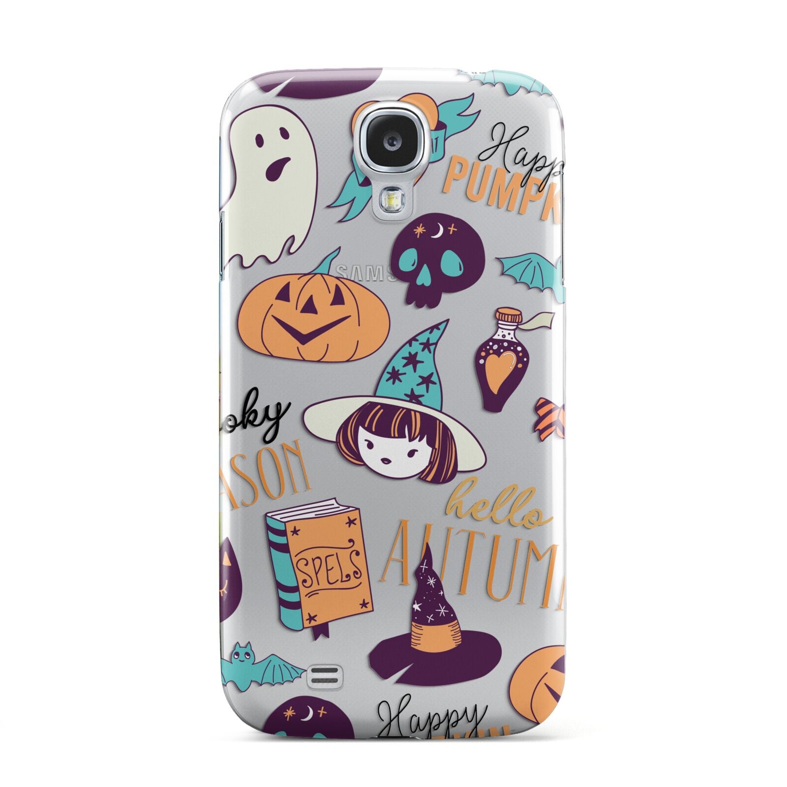 Orange and Blue Halloween Illustrations Samsung Galaxy S4 Case