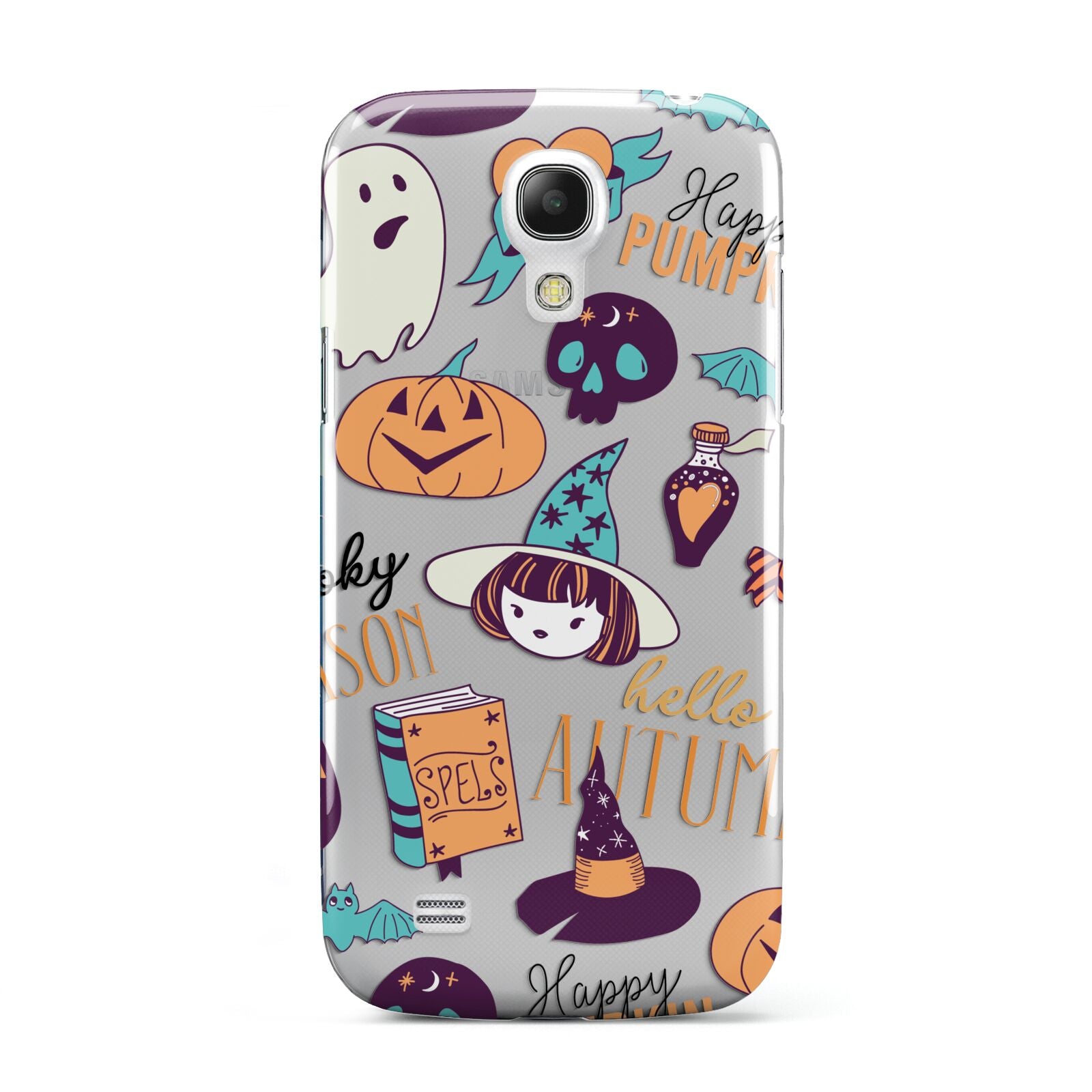 Orange and Blue Halloween Illustrations Samsung Galaxy S4 Mini Case