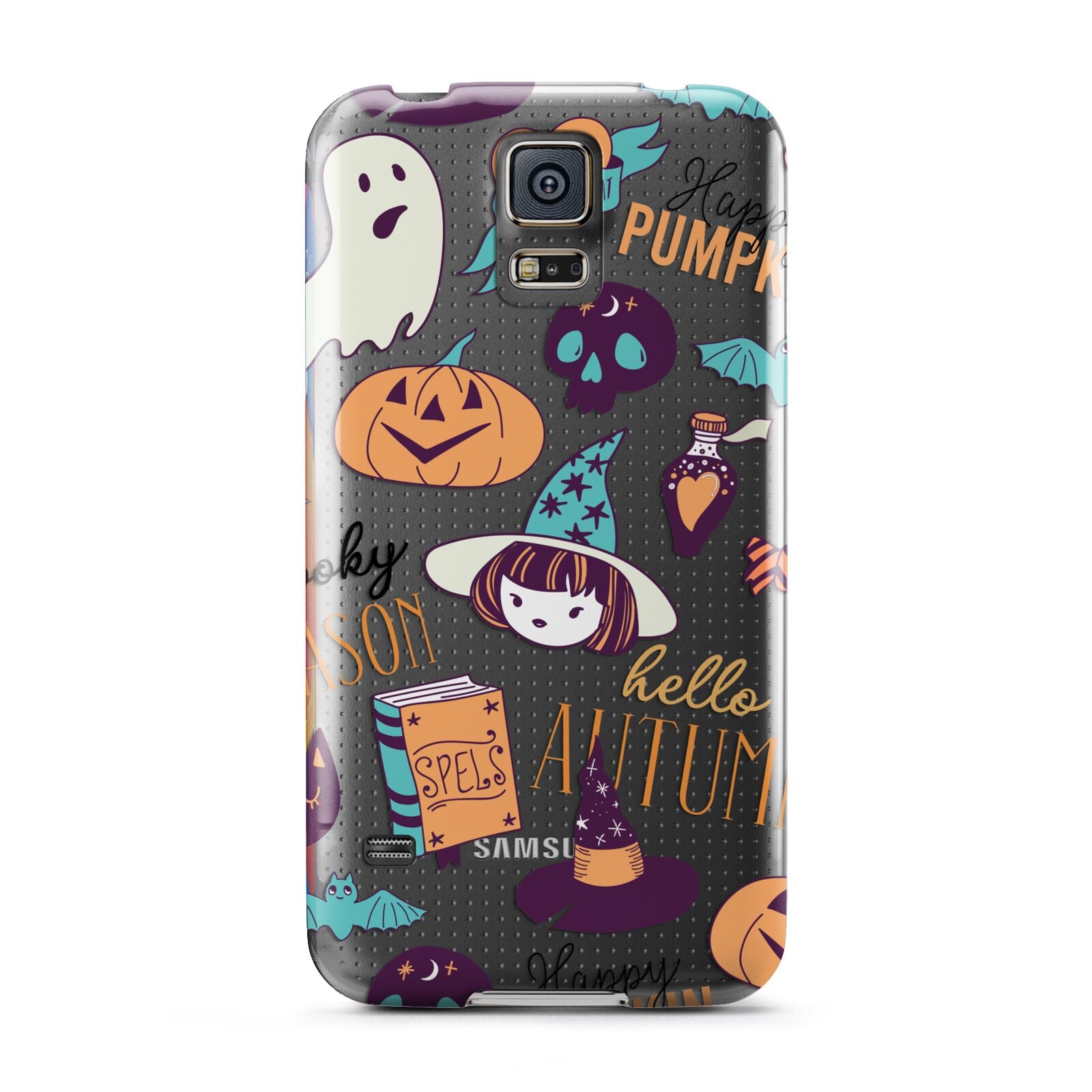 Orange and Blue Halloween Illustrations Samsung Galaxy S5 Case