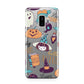 Orange and Blue Halloween Illustrations Samsung Galaxy S9 Plus Case on Silver phone