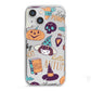 Orange and Blue Halloween Illustrations iPhone 13 Mini TPU Impact Case with White Edges