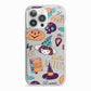 Orange and Blue Halloween Illustrations iPhone 13 Pro TPU Impact Case with White Edges