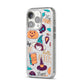 Orange and Blue Halloween Illustrations iPhone 14 Pro Glitter Tough Case Silver Angled Image