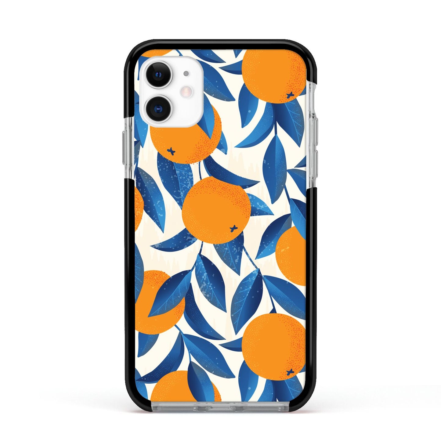 Oranges Apple iPhone 11 in White with Black Impact Case
