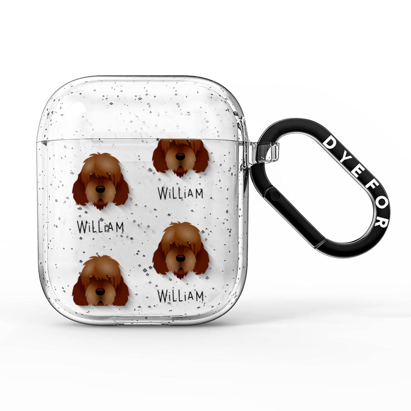 Otterhound Icon with Name AirPods Glitter Case