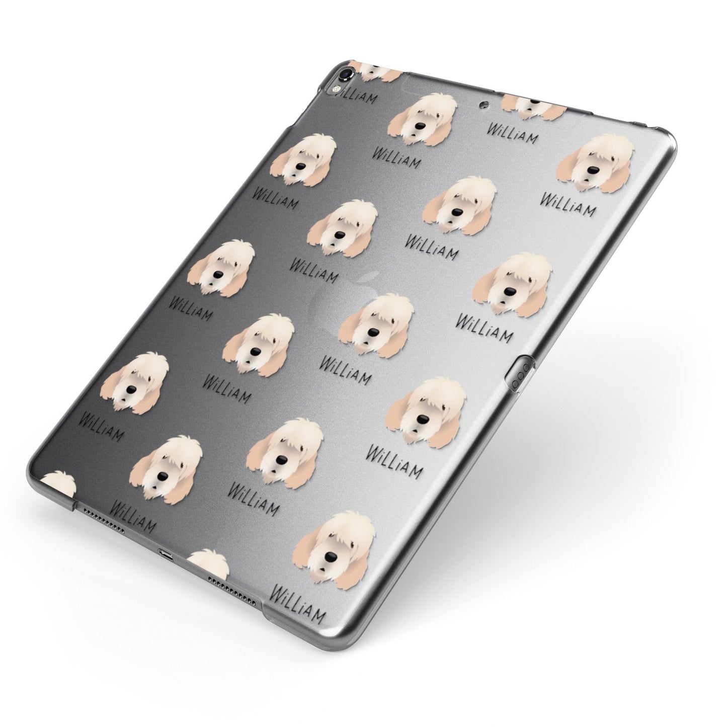 Otterhound Icon with Name Apple iPad Case on Grey iPad Side View
