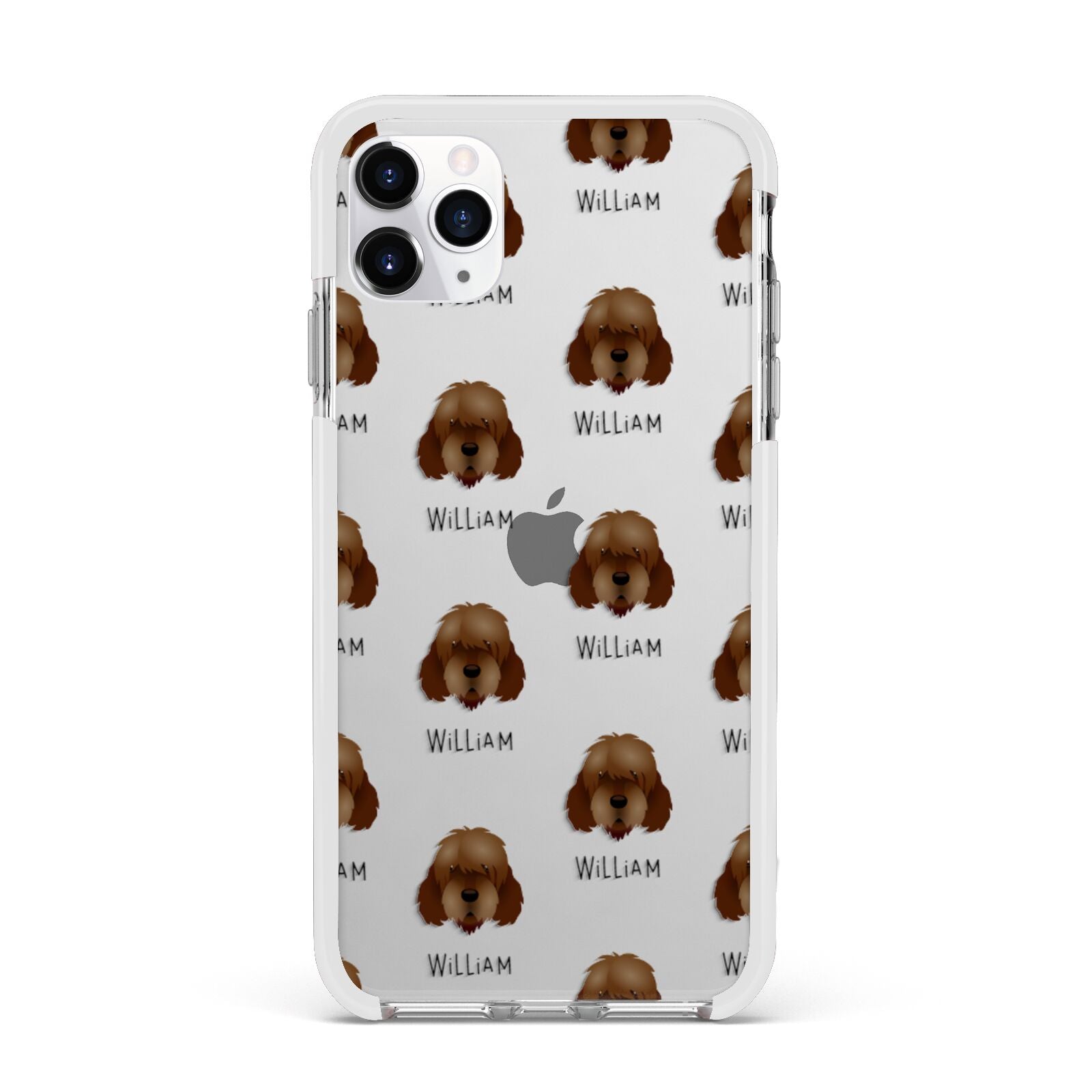Otterhound Icon with Name Apple iPhone 11 Pro Max in Silver with White Impact Case