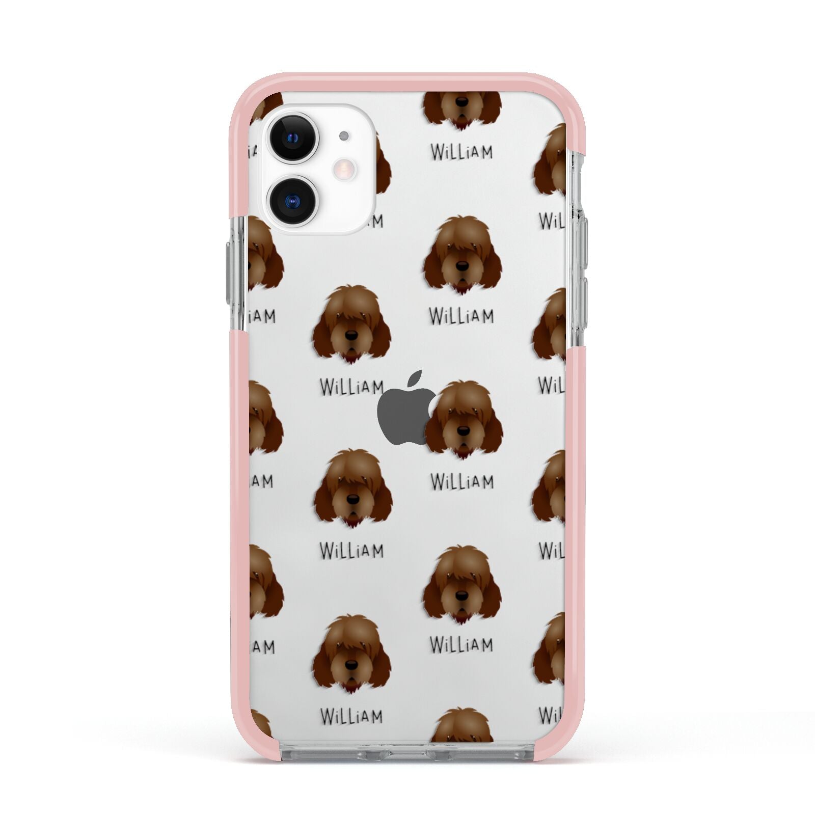 Otterhound Icon with Name Apple iPhone 11 in White with Pink Impact Case