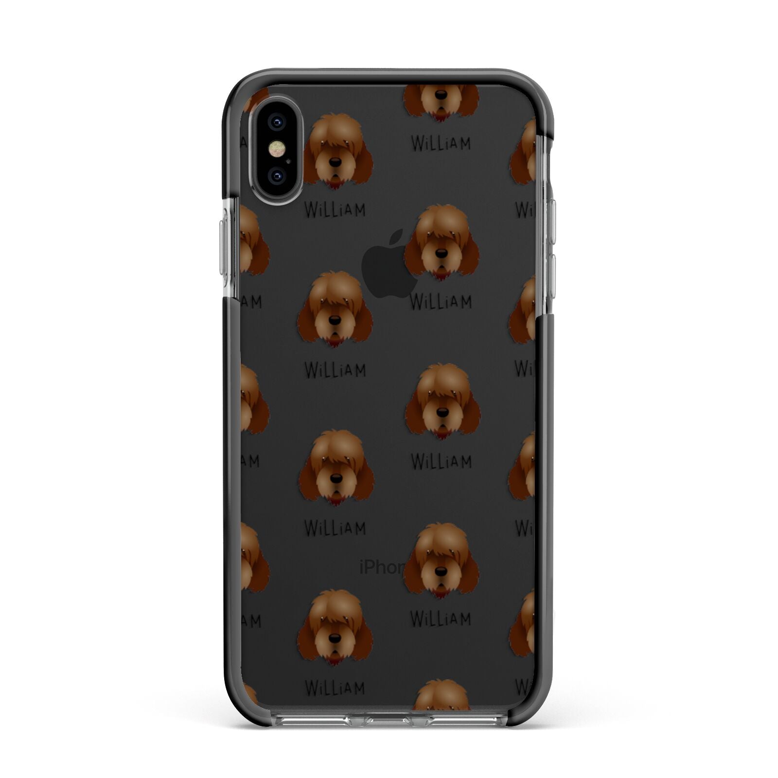 Otterhound Icon with Name Apple iPhone Xs Max Impact Case Black Edge on Black Phone