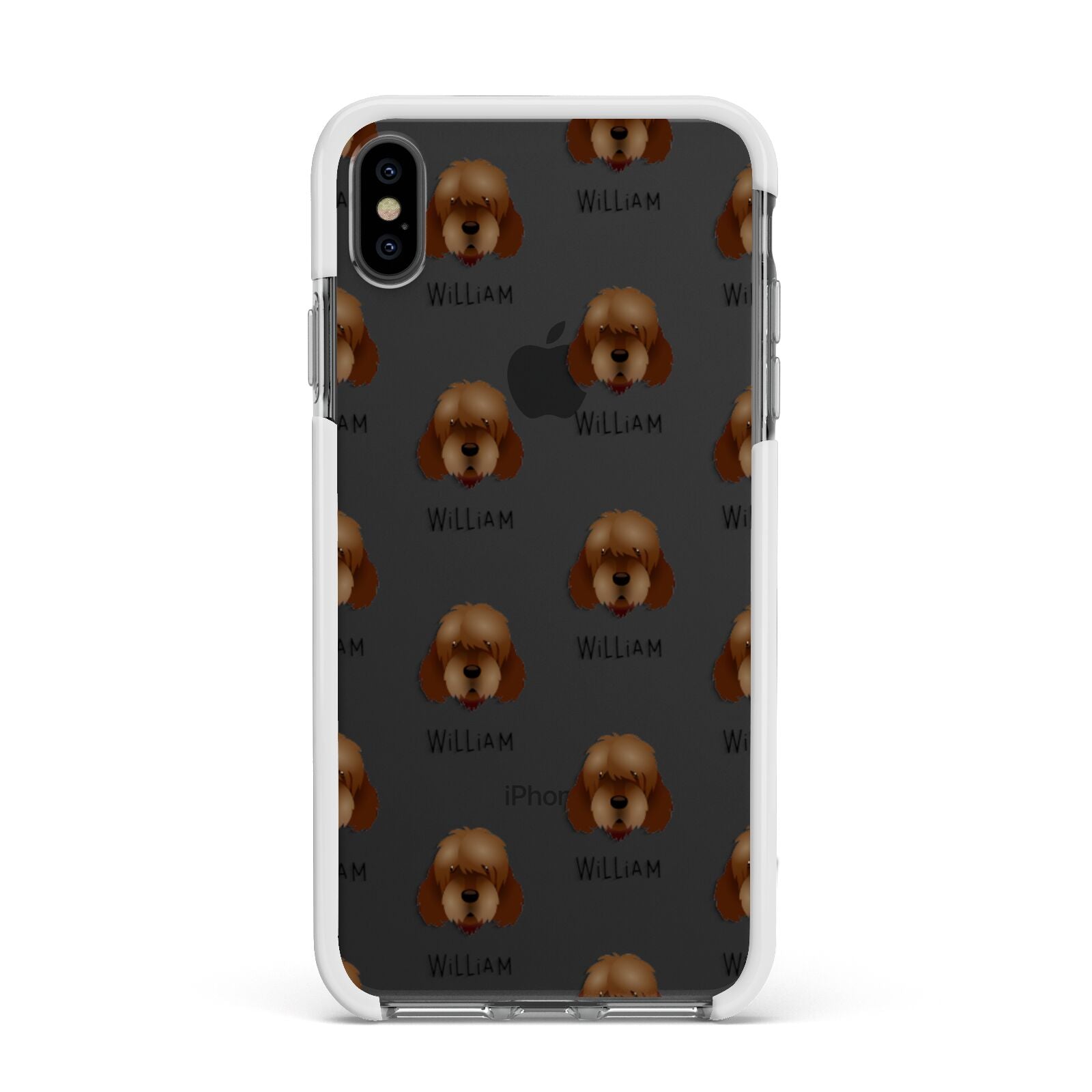 Otterhound Icon with Name Apple iPhone Xs Max Impact Case White Edge on Black Phone
