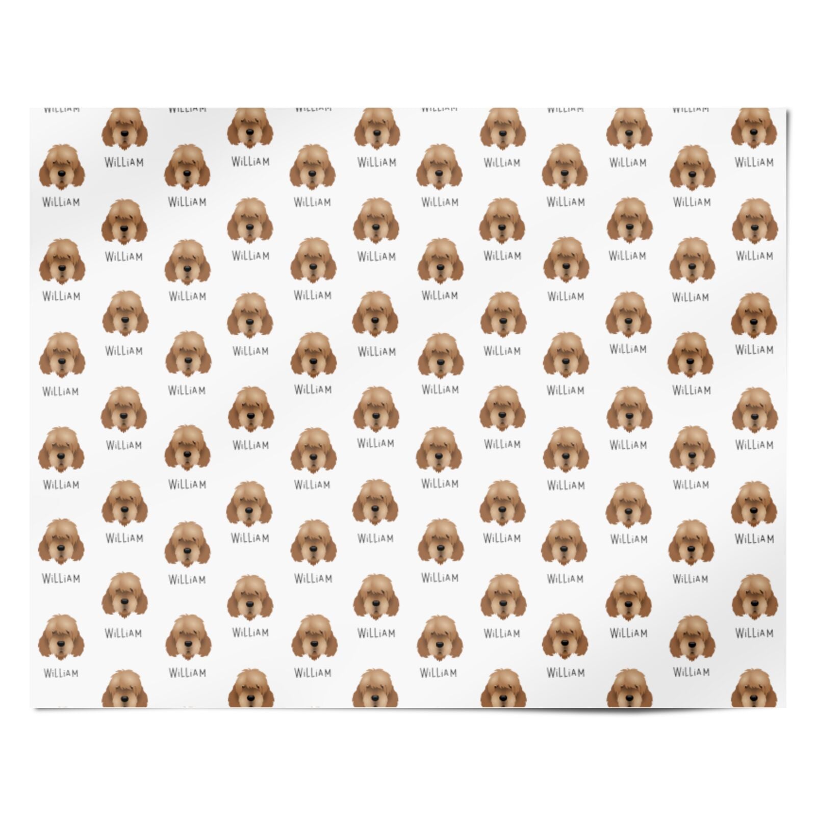 Otterhound Icon with Name Personalised Wrapping Paper Alternative